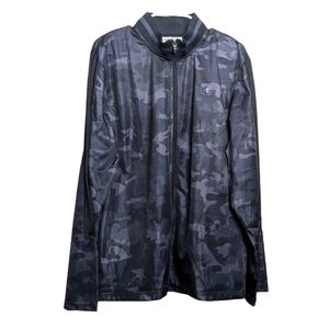 And1 Basketball Jacket Black Gray Camouflage Men's Large Sports Collar Zipper